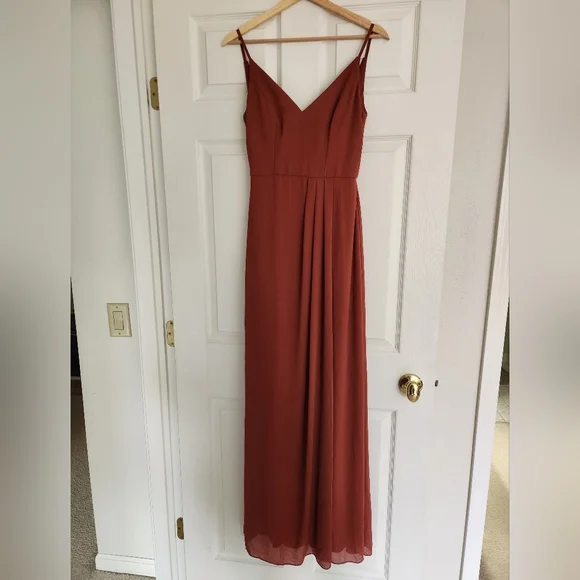 David's Bridal | Dresses | Davids Bridal Bridesmaid Dress Chiffon Size  Cinnamon | Poshmark